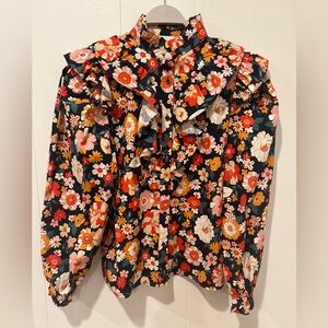 KARLIE Floral Ruffle Top